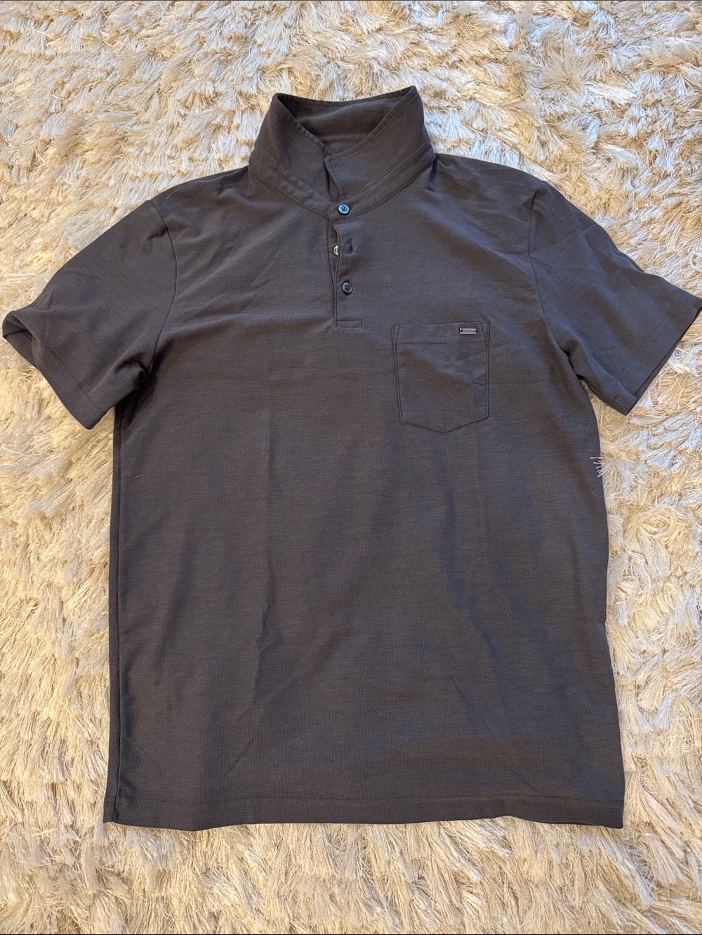 Vuori Dark Gray Polo Shirt with Chest Pocket